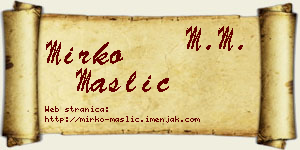 Mirko Maslić vizit kartica